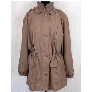 (VTG) GALLERY • Brown Hooded Cinch-Waist Jacket
